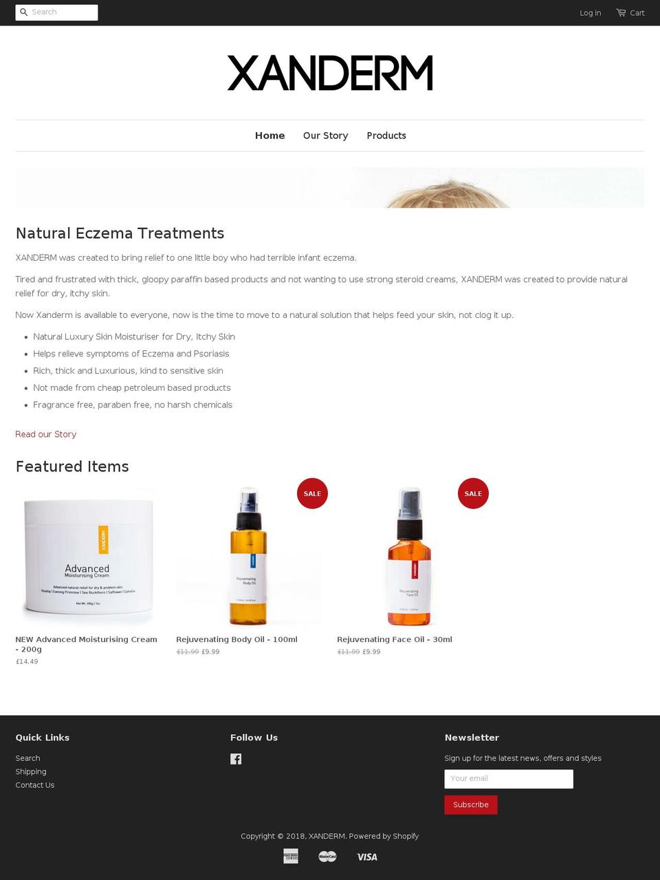 xanderm.co.uk shopify website screenshot