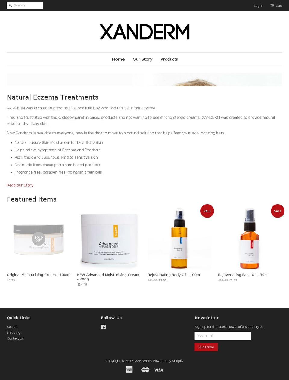 xanderm.com shopify website screenshot