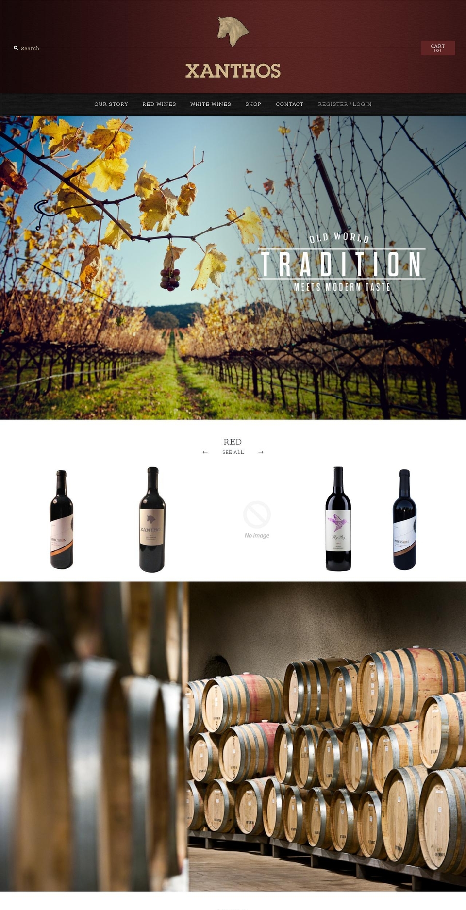 xanthoswines.com shopify website screenshot