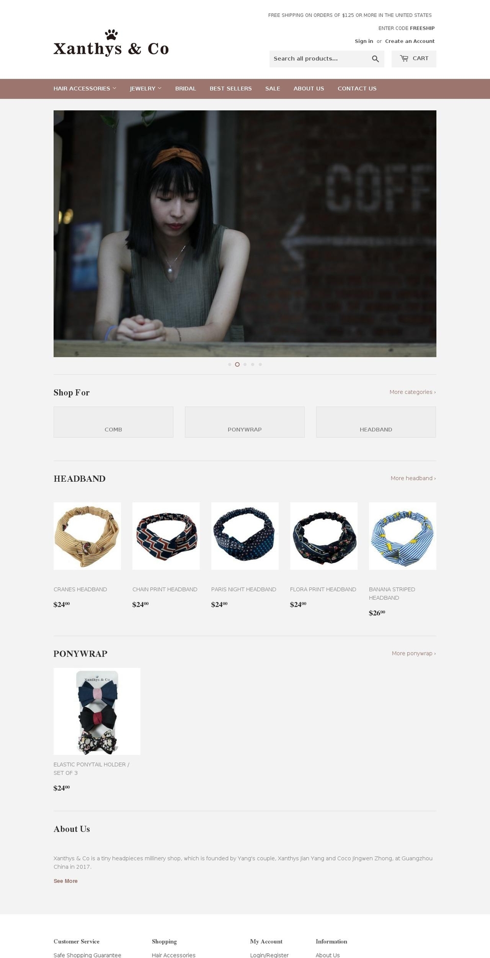 xanthysandco.com — Shopify storefront screenshot