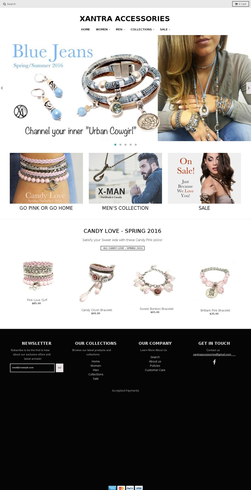 xantraaccessories.com shopify website screenshot