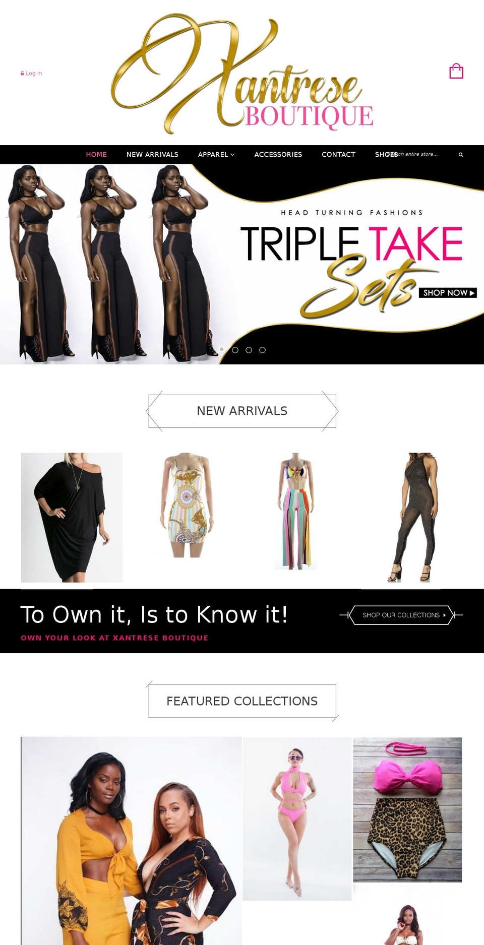 xantreseboutique.com shopify website screenshot