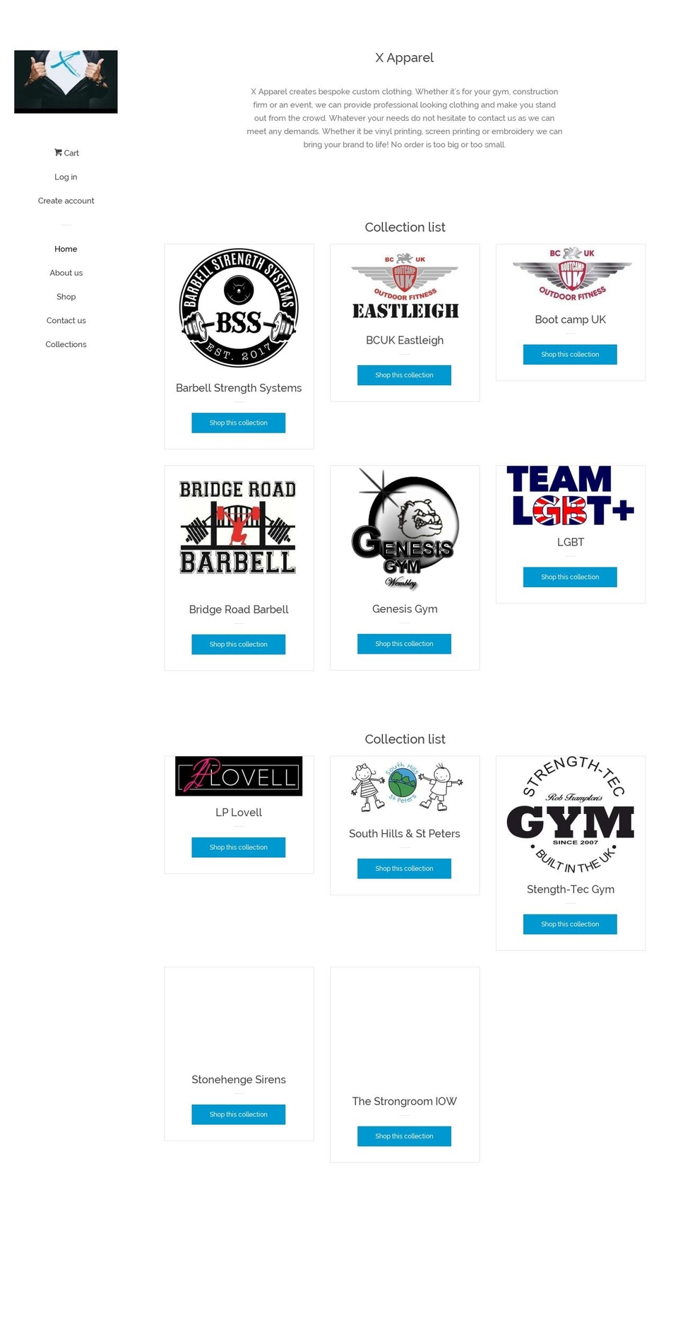 xapparel.store shopify website screenshot