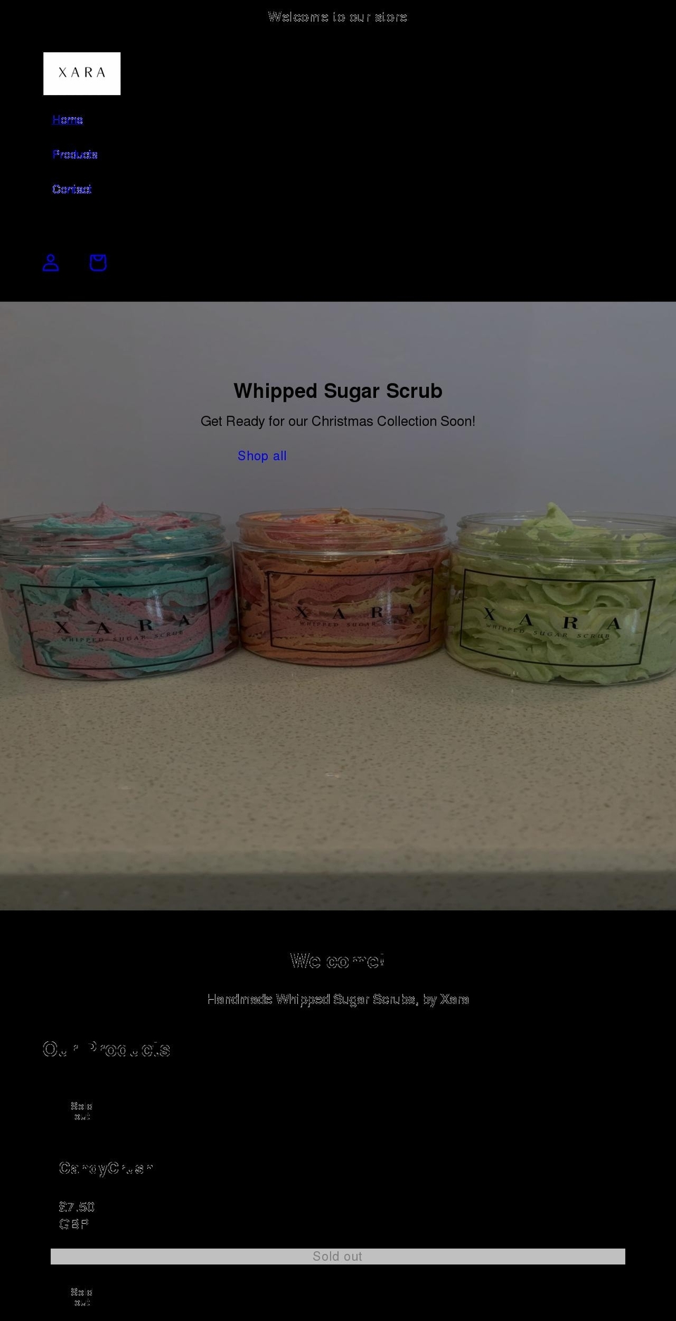 xarastore.com shopify website screenshot