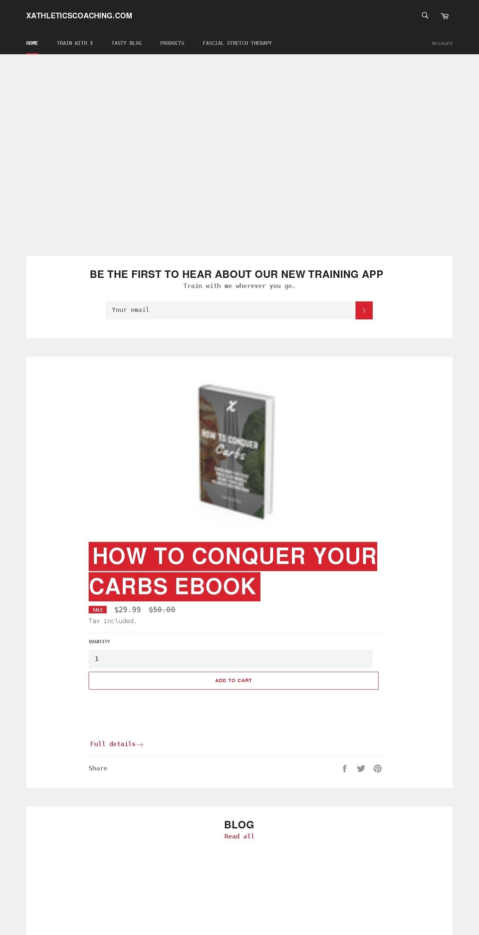 xathleticscoaching.com shopify website screenshot