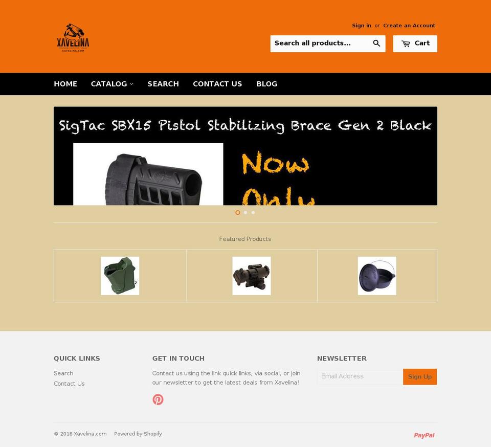 xavelina.com shopify website screenshot