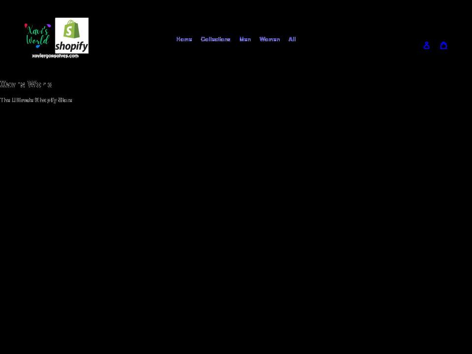 xavisworld.com shopify website screenshot