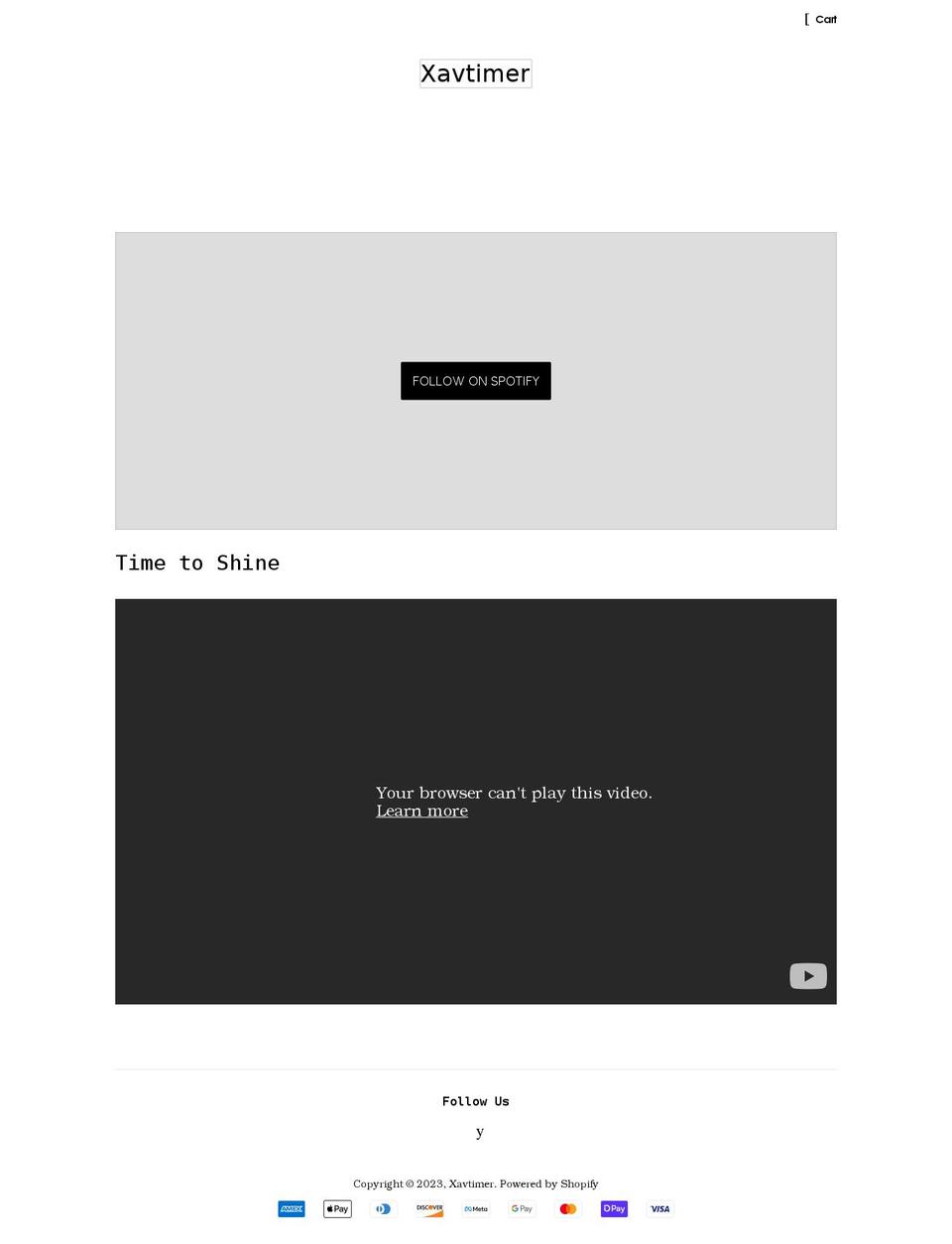 xavtimer.com shopify website screenshot