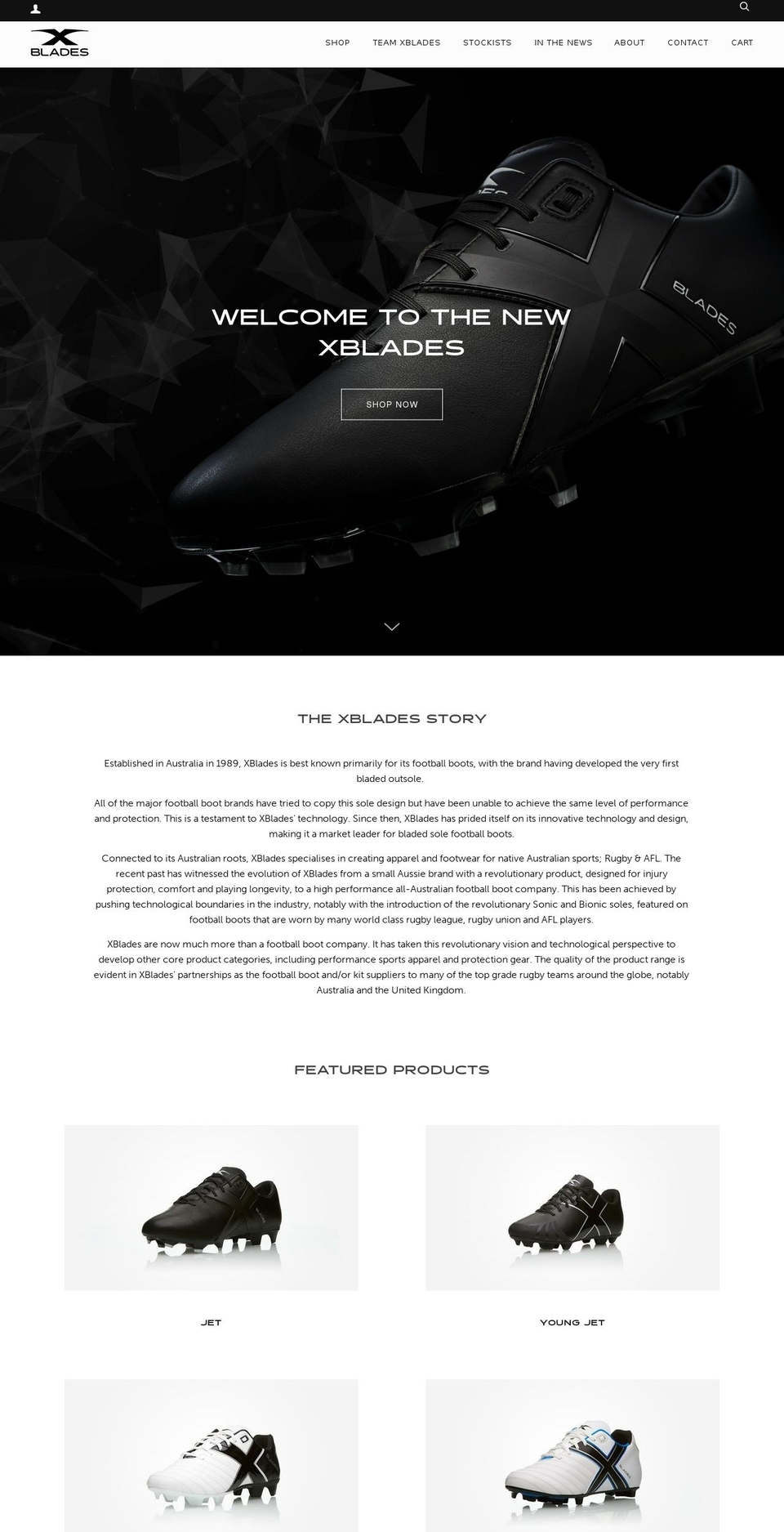 xblades.com.au shopify website screenshot