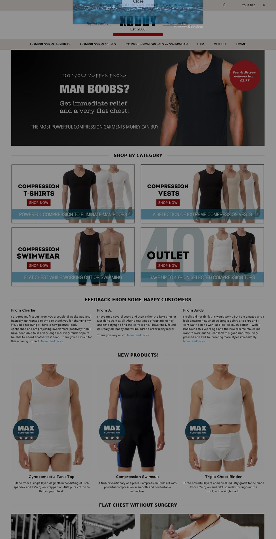 xbody.co.uk shopify website screenshot