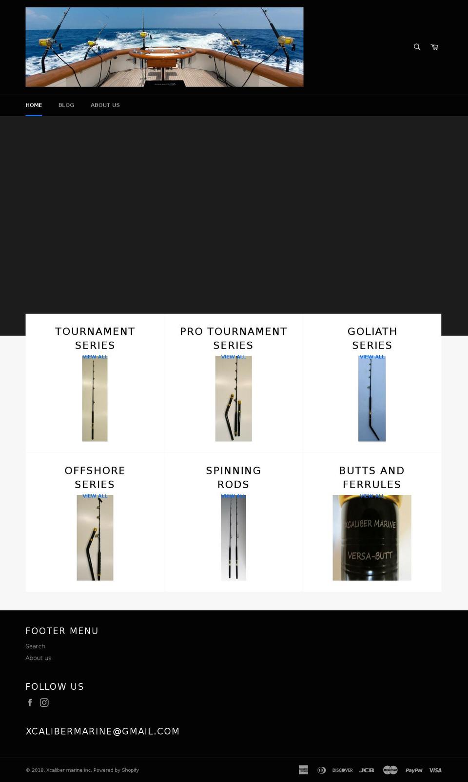 xcalibermarine.com shopify website screenshot