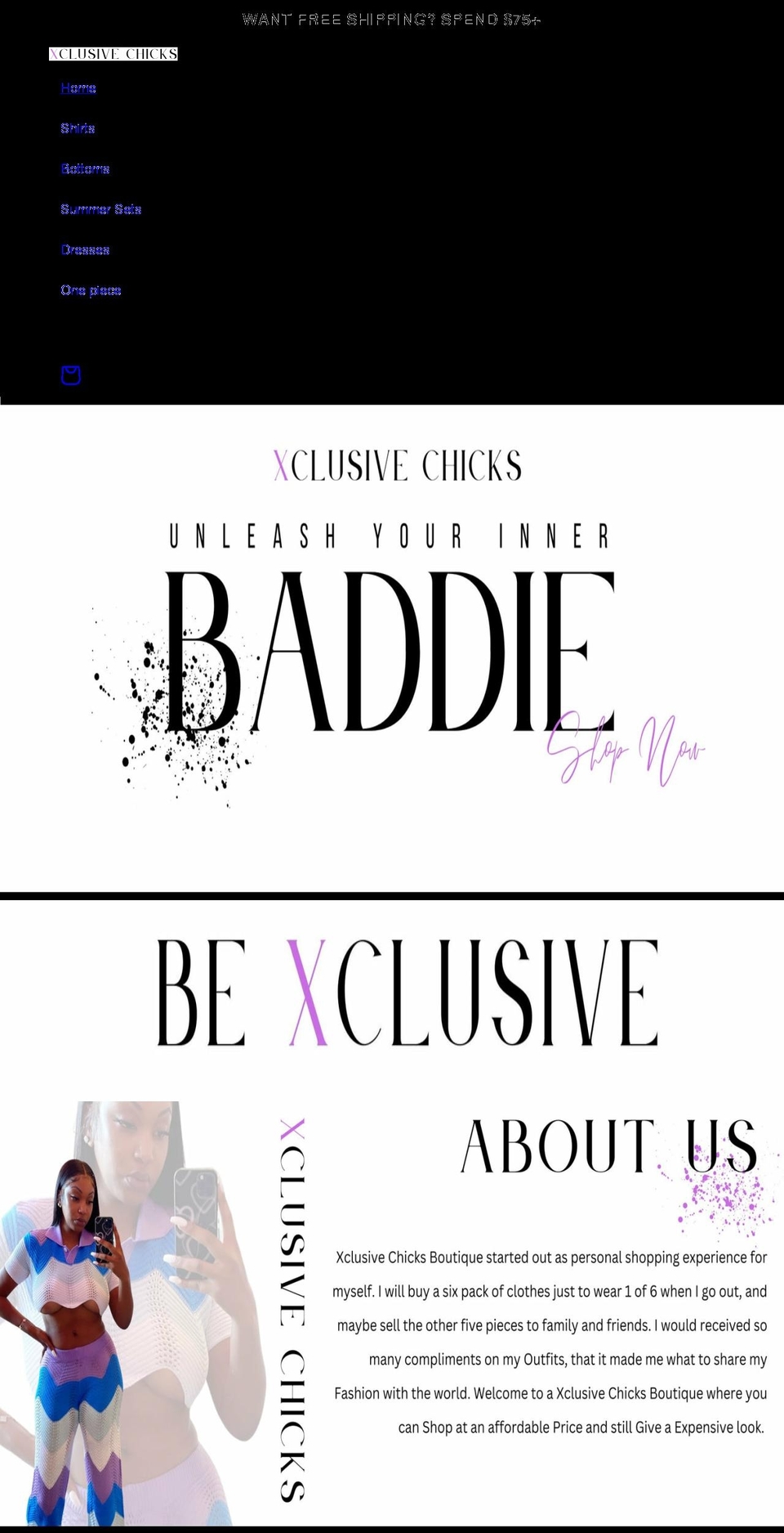 xcboutique.com shopify website screenshot