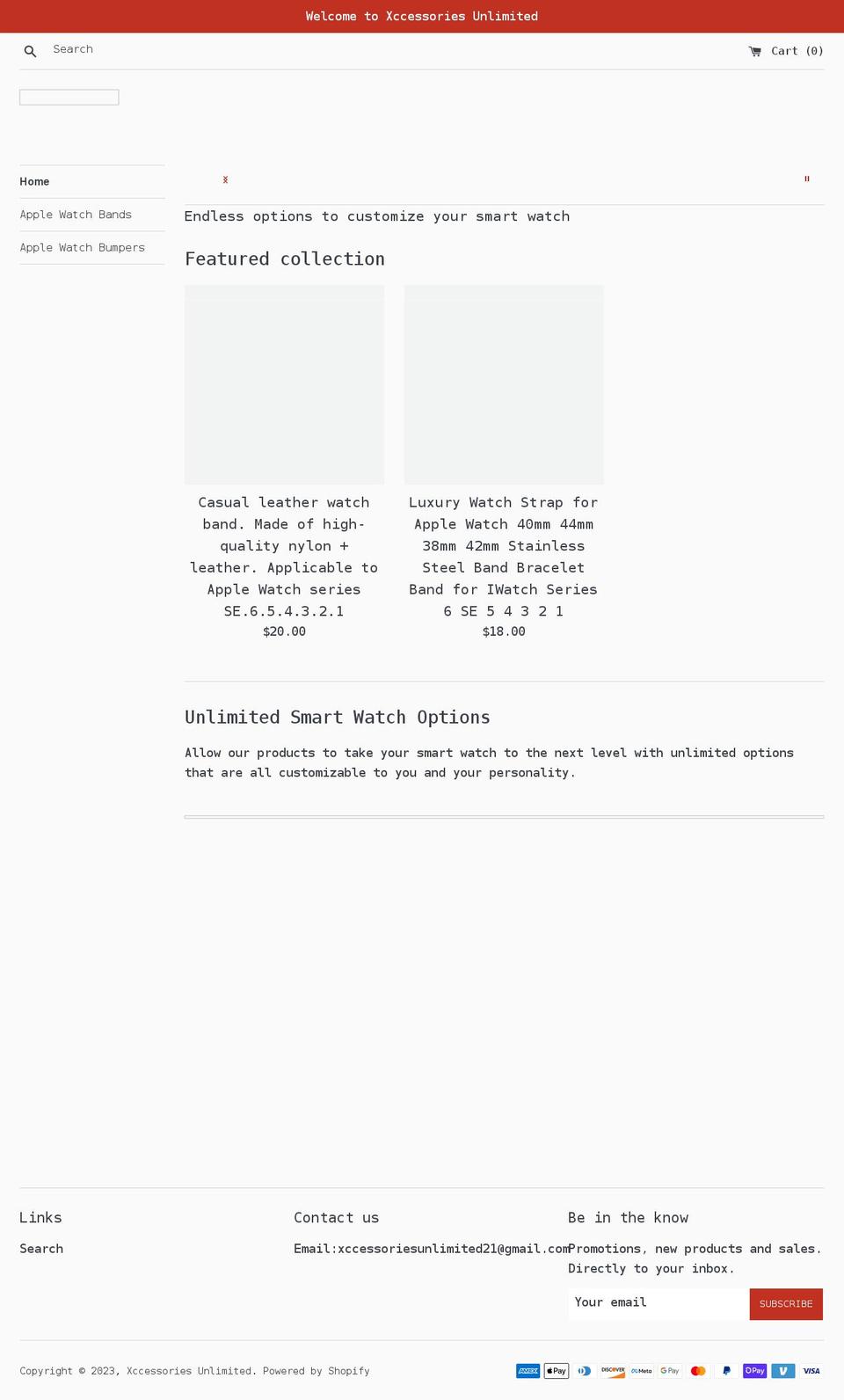 xccessoriesunlimited.com shopify website screenshot