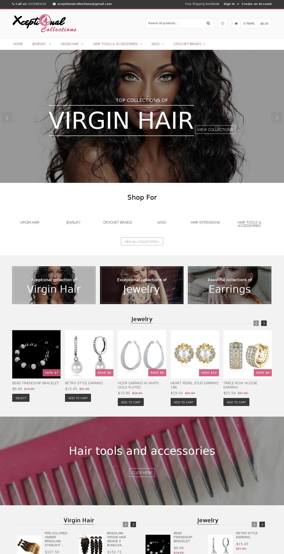 xceptionalcollections.com shopify website screenshot