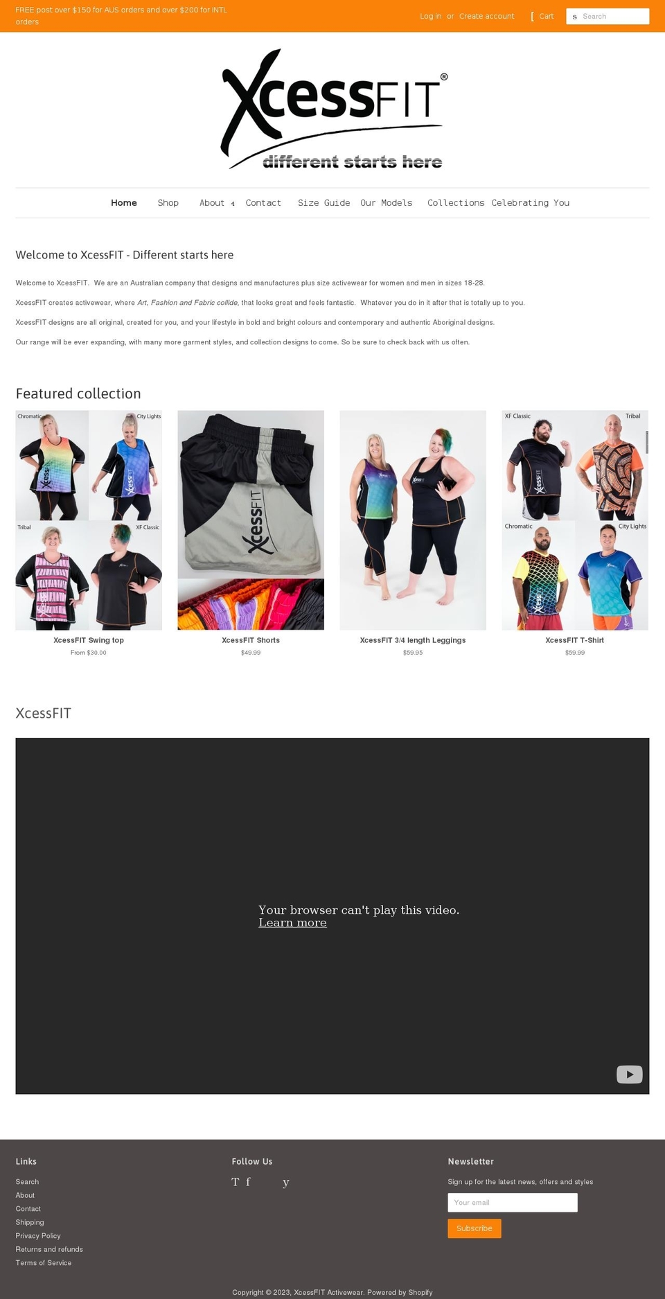 xcessfit.com shopify website screenshot