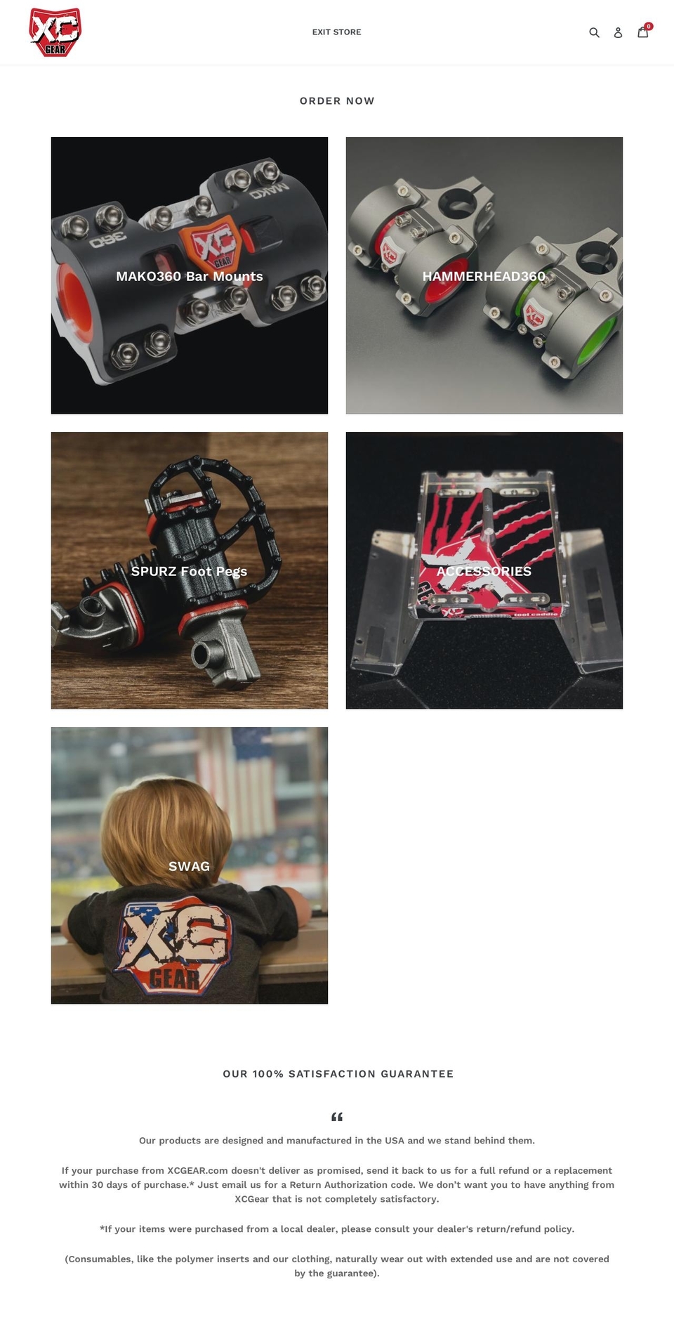 xcgear.myshopify.com shopify website screenshot