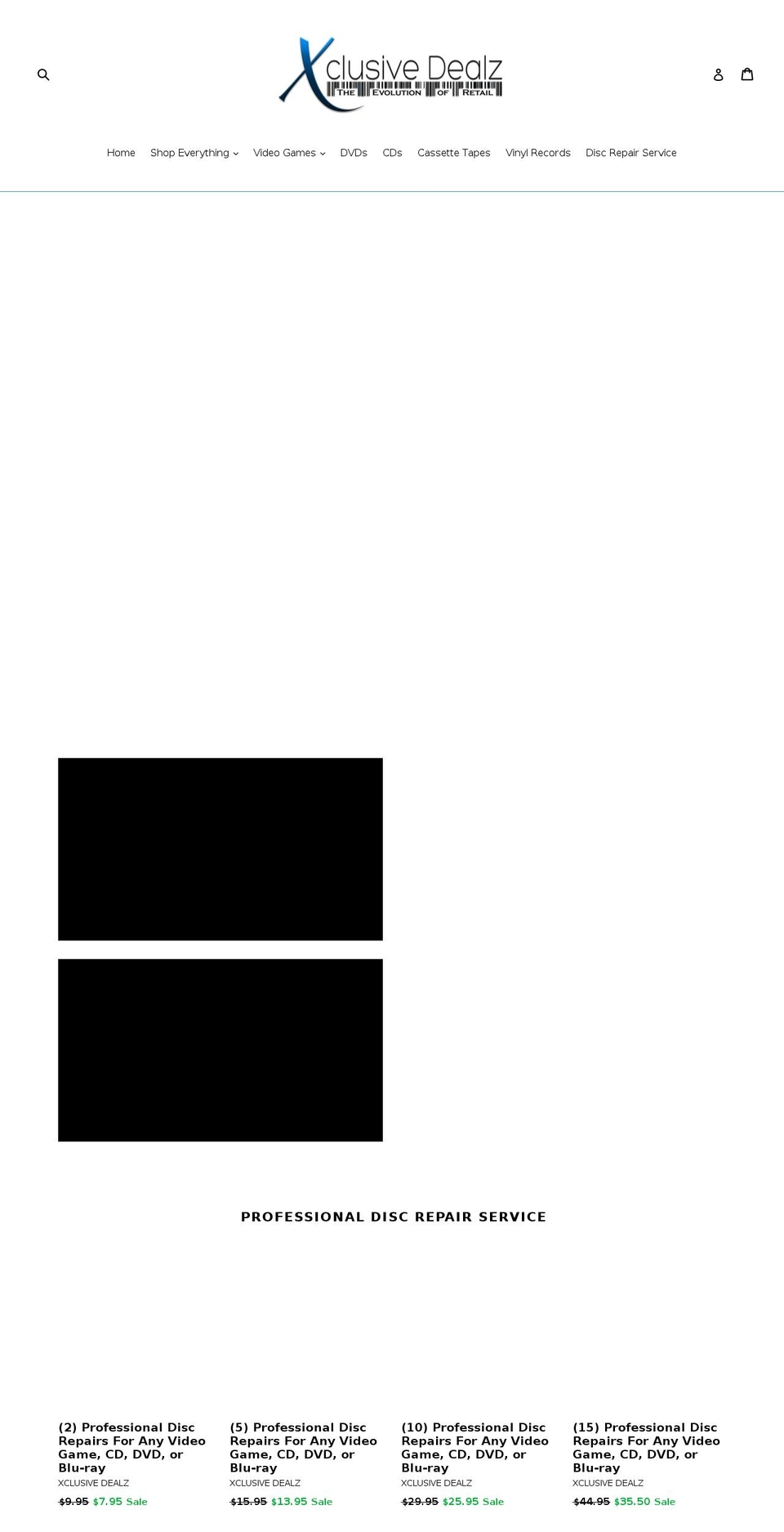 xclusivedealz.com — Shopify storefront screenshot