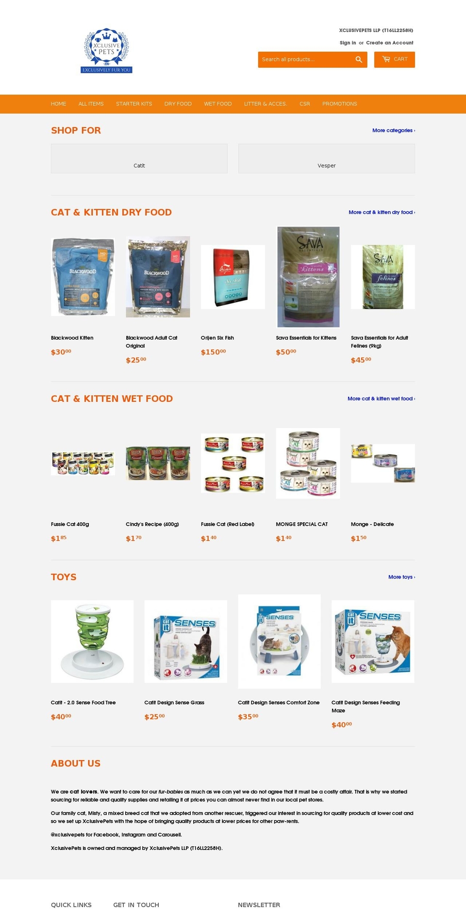xclusivepets.com shopify website screenshot