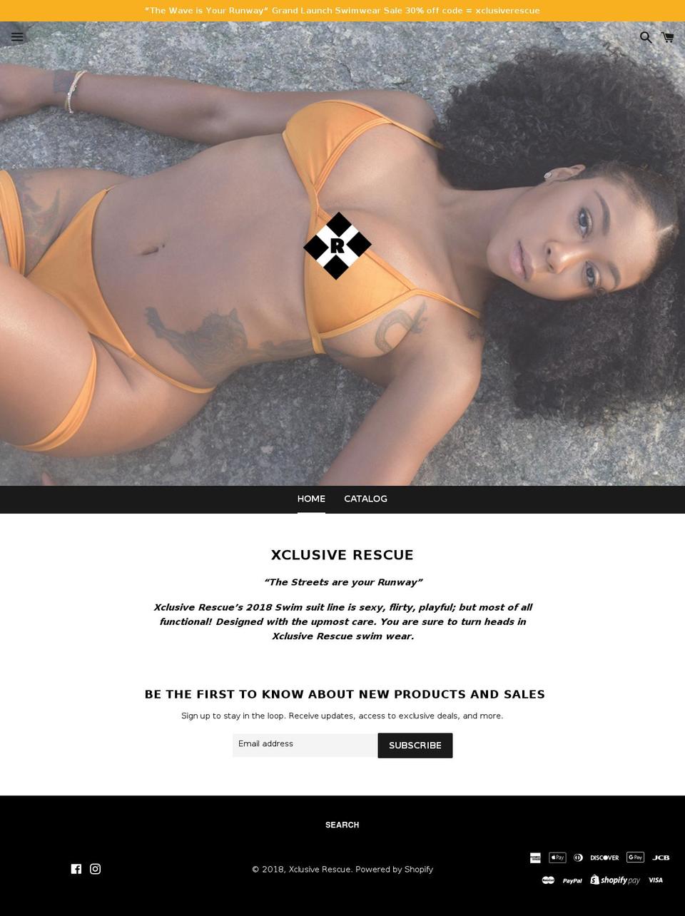 xclusiverescue.com — Shopify storefront screenshot