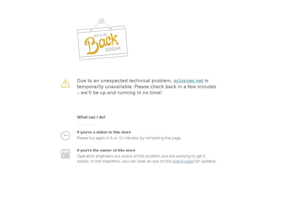 xclusives.net shopify website screenshot