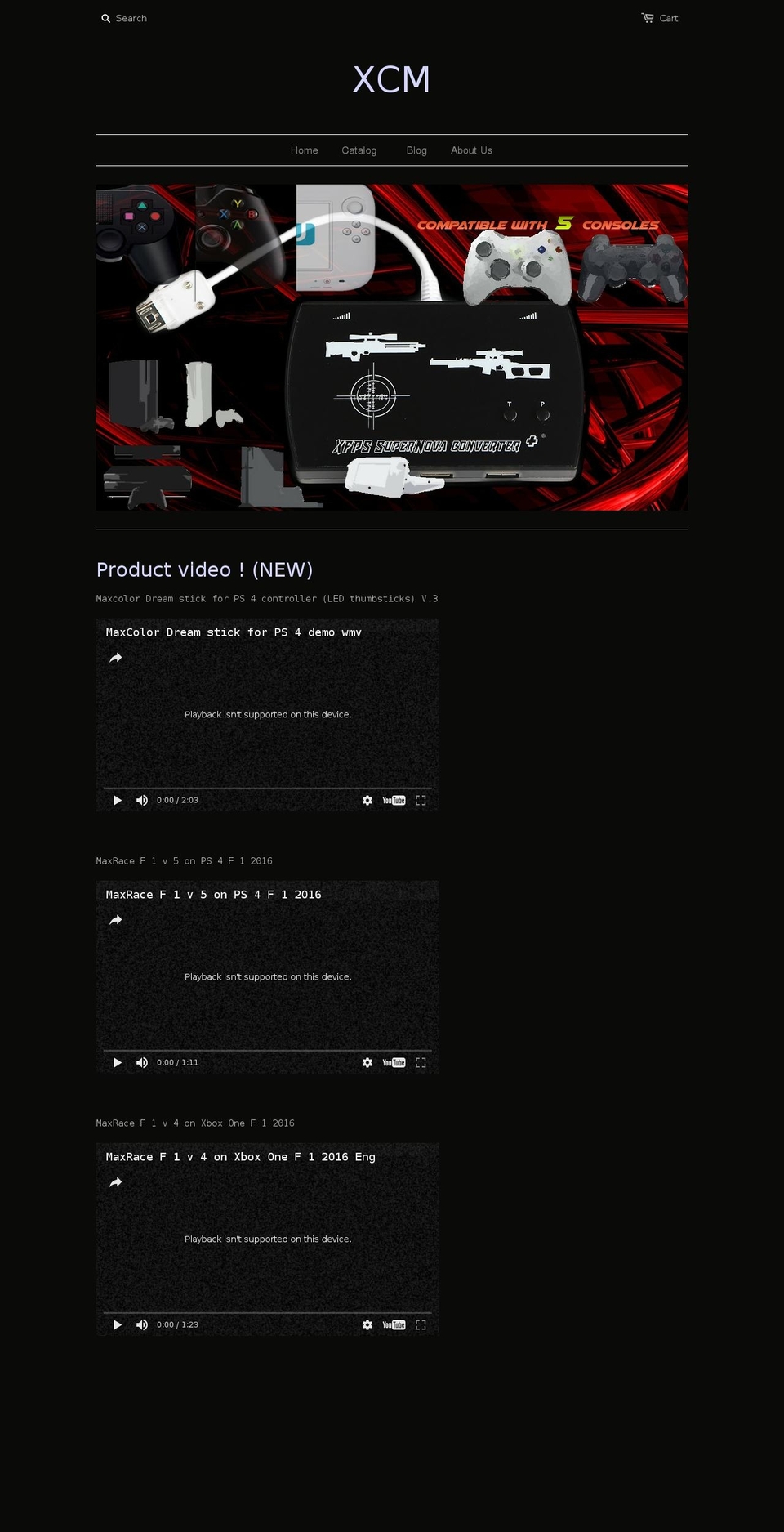 xcm.cc shopify website screenshot