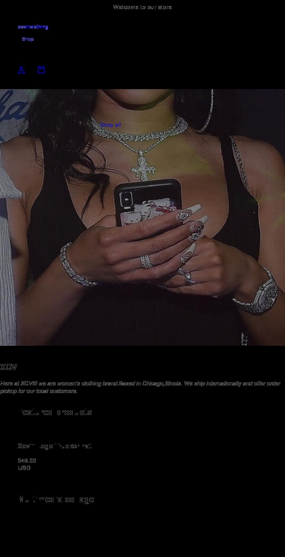 xcviiiclothing.com shopify website screenshot