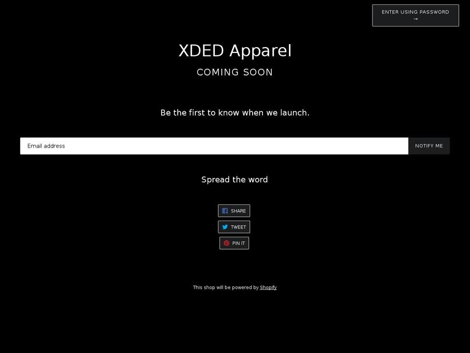 xded.xyz shopify website screenshot