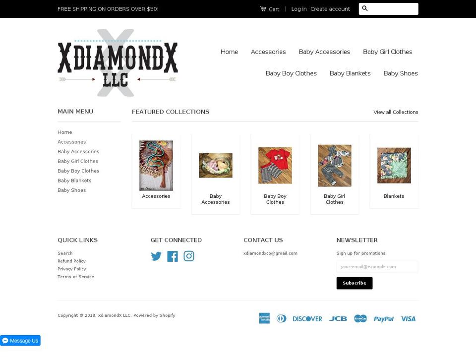 xdiamondxcompany.com shopify website screenshot