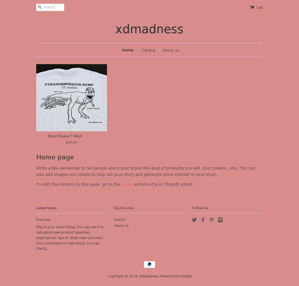 xdmadness.com shopify website screenshot