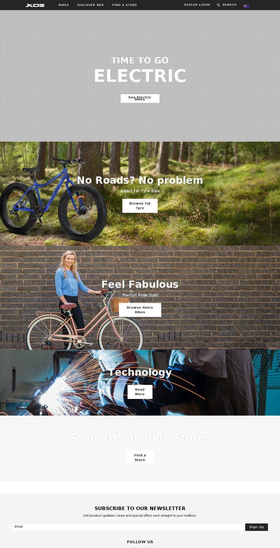 xdsbicycles.com.au shopify website screenshot