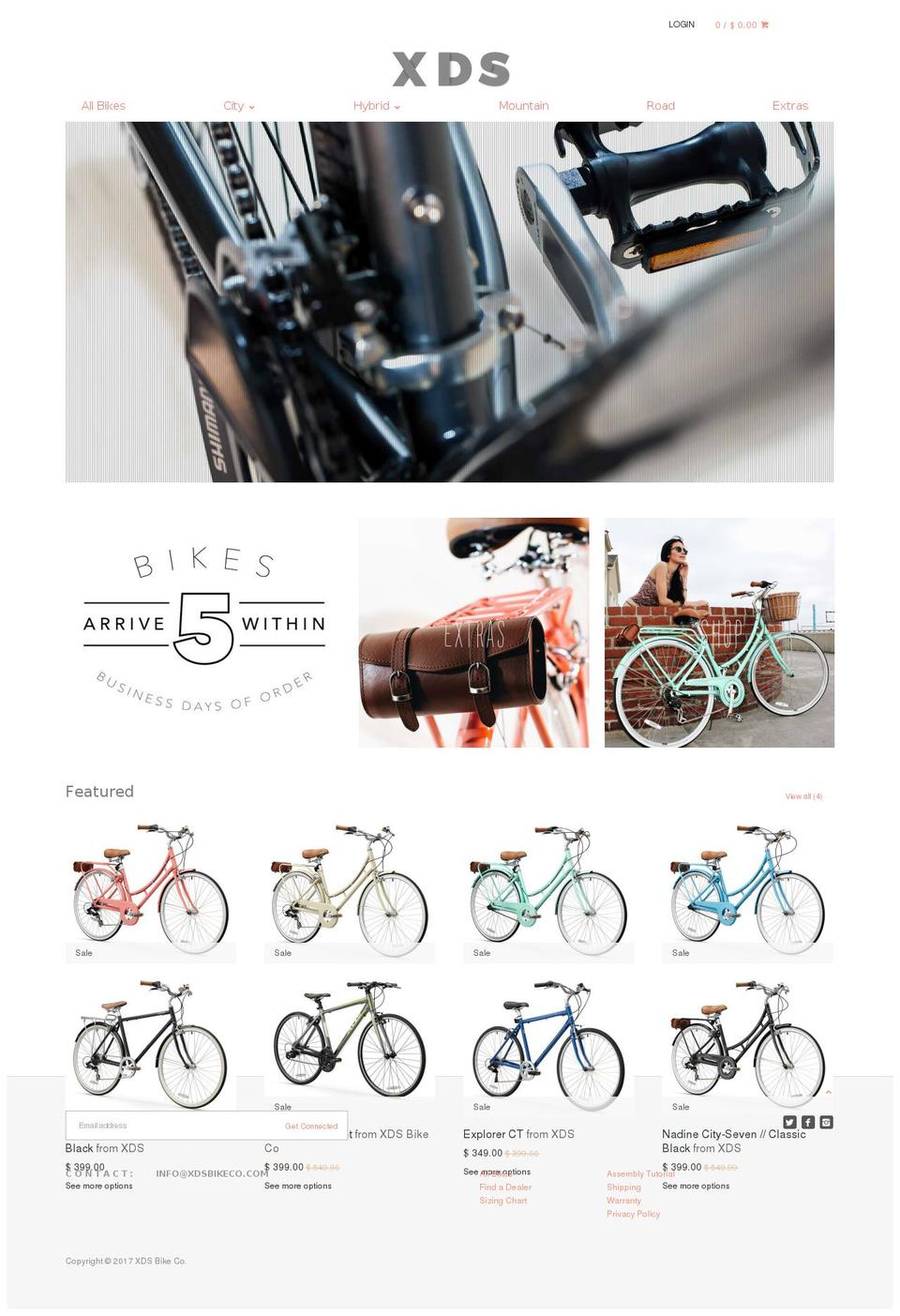 xdsbikeco.com shopify website screenshot