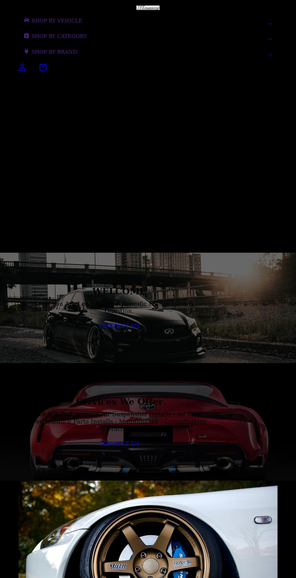 xeautosport.com shopify website screenshot