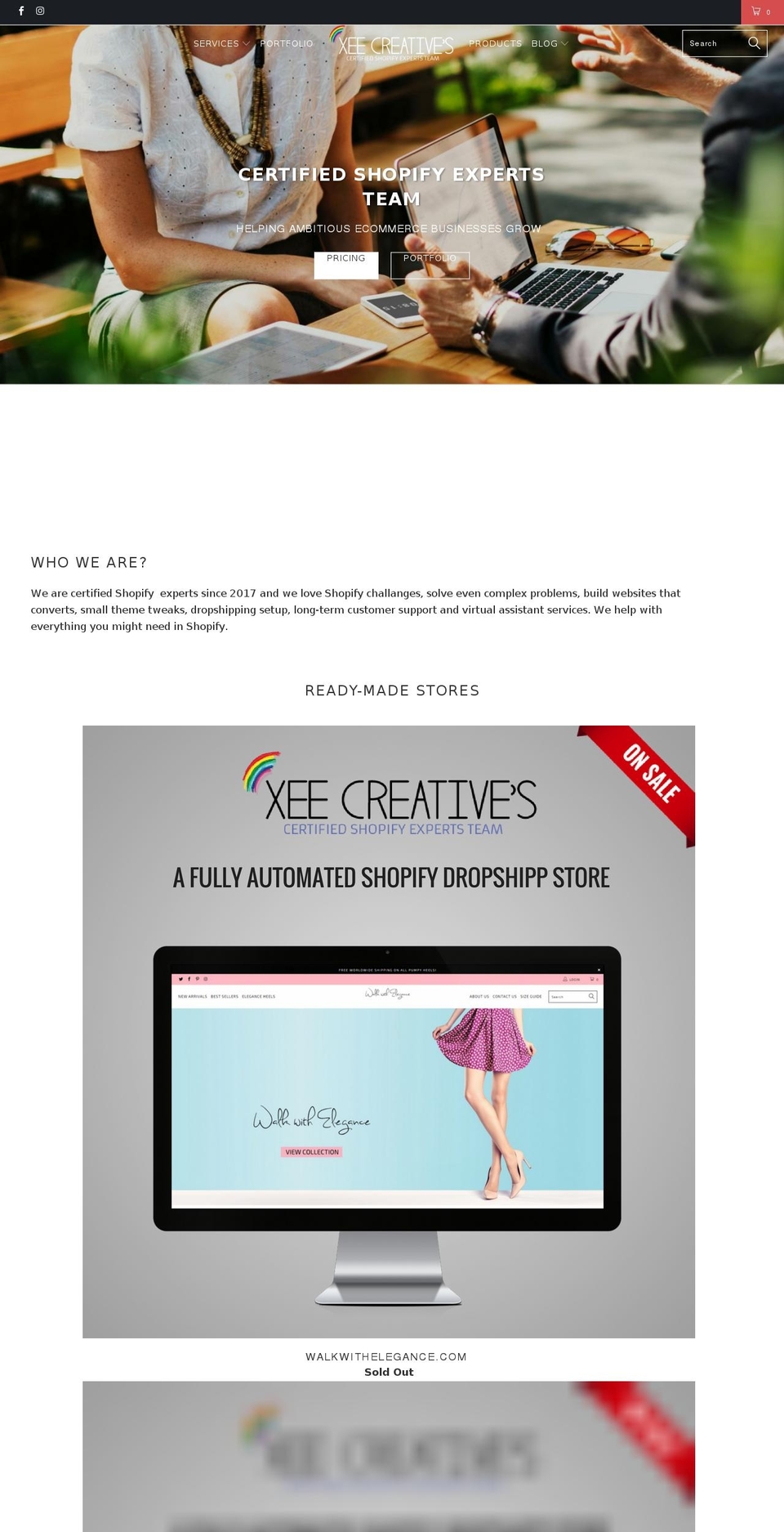 xeecreatives.com shopify website screenshot