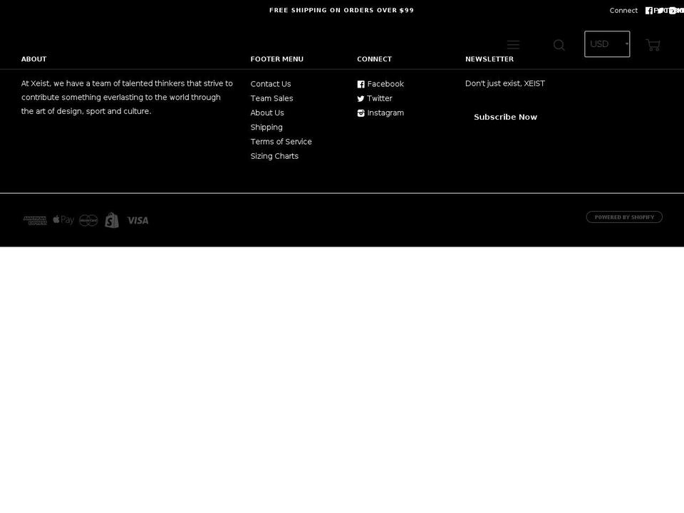 xeist.com shopify website screenshot