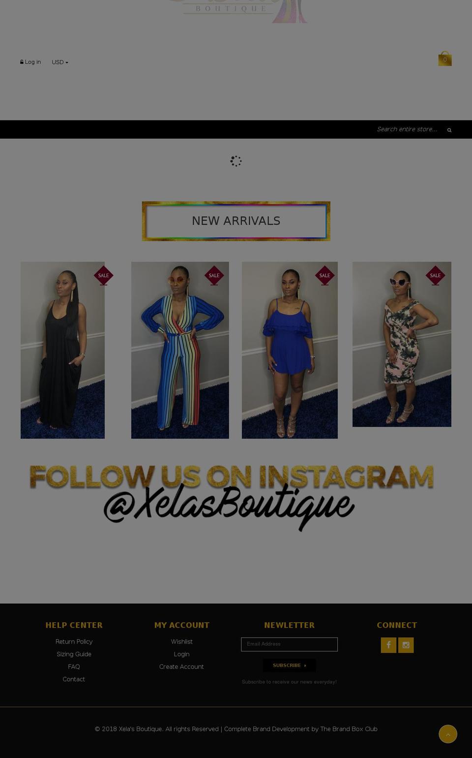 xelasboutique.com — Shopify storefront screenshot