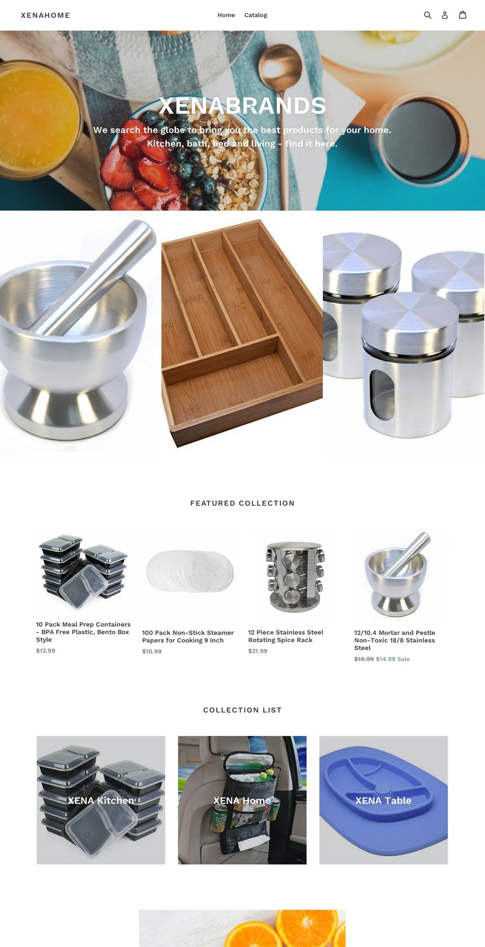 xenahome.com — Shopify storefront screenshot