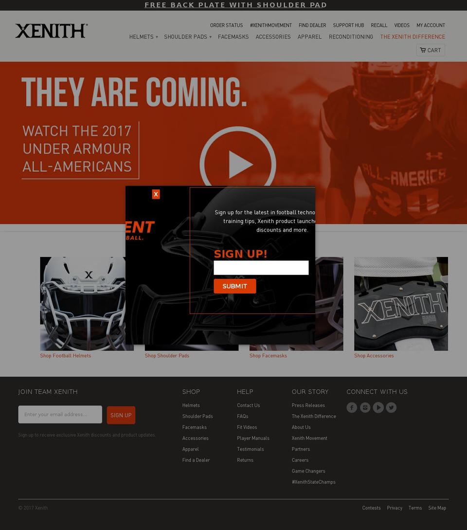 xenith.com shopify website screenshot