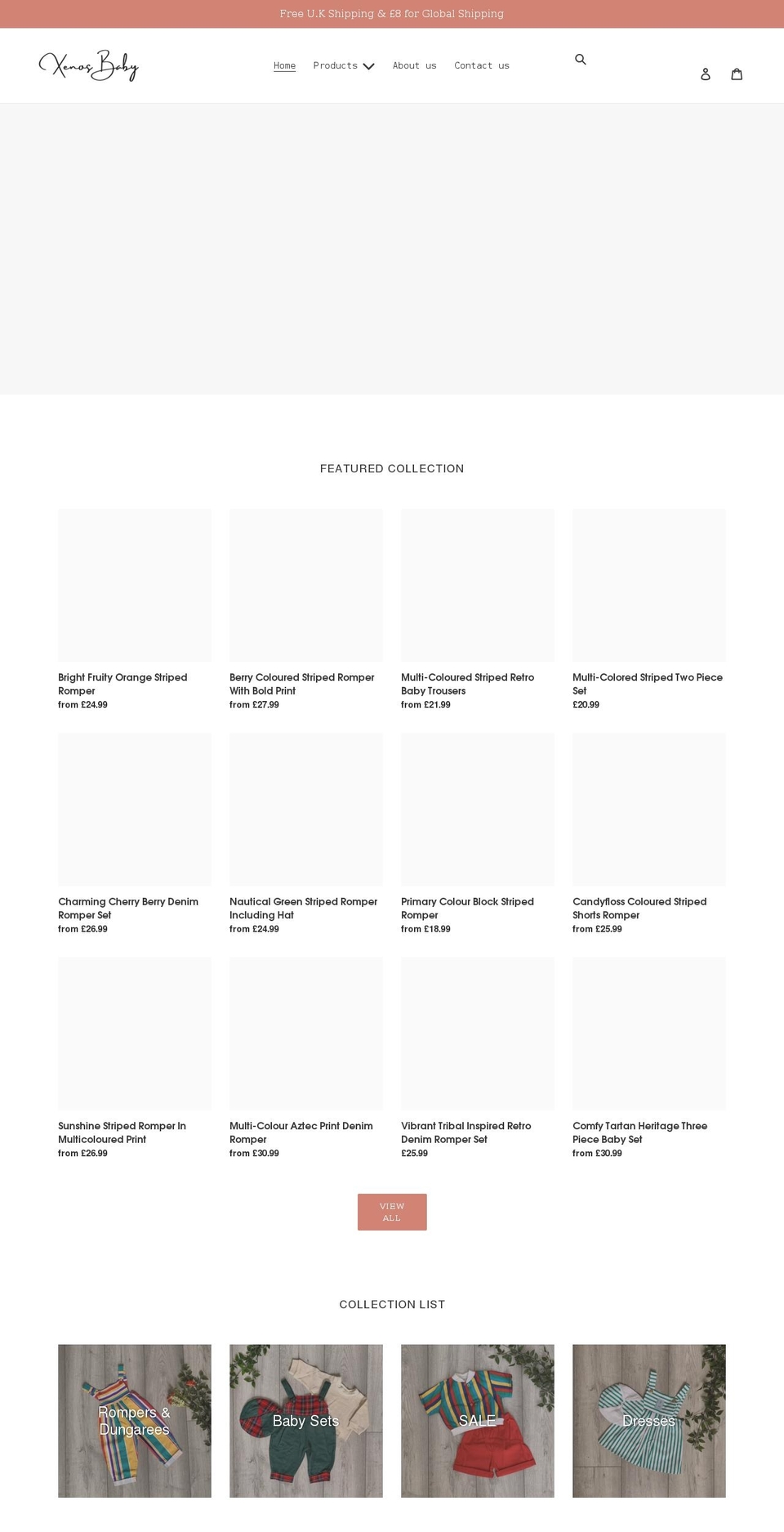 xenosbaby.com shopify website screenshot