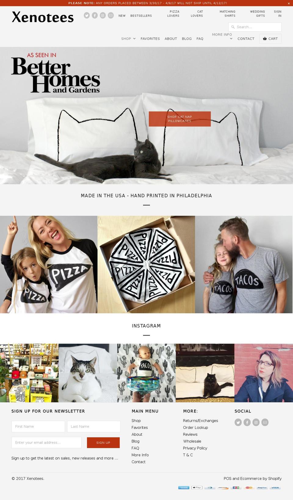 xenotees.com shopify website screenshot