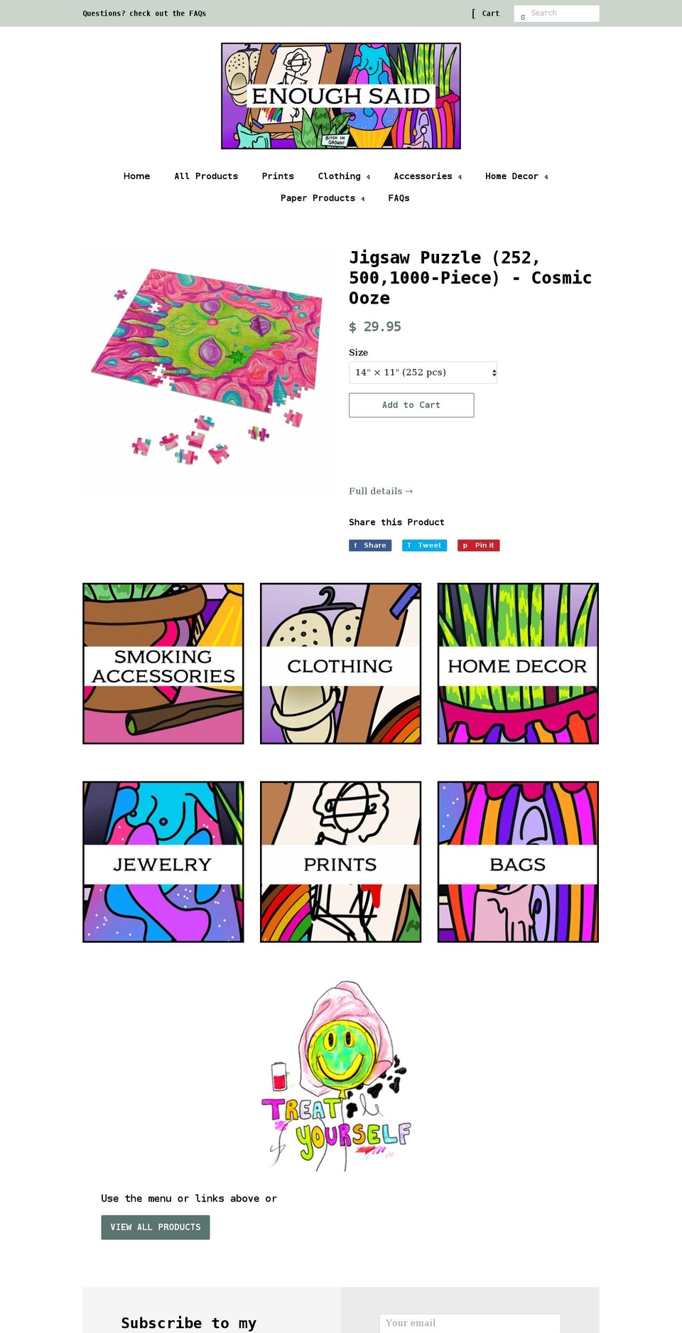 xenoughsaidx.com — Shopify storefront screenshot