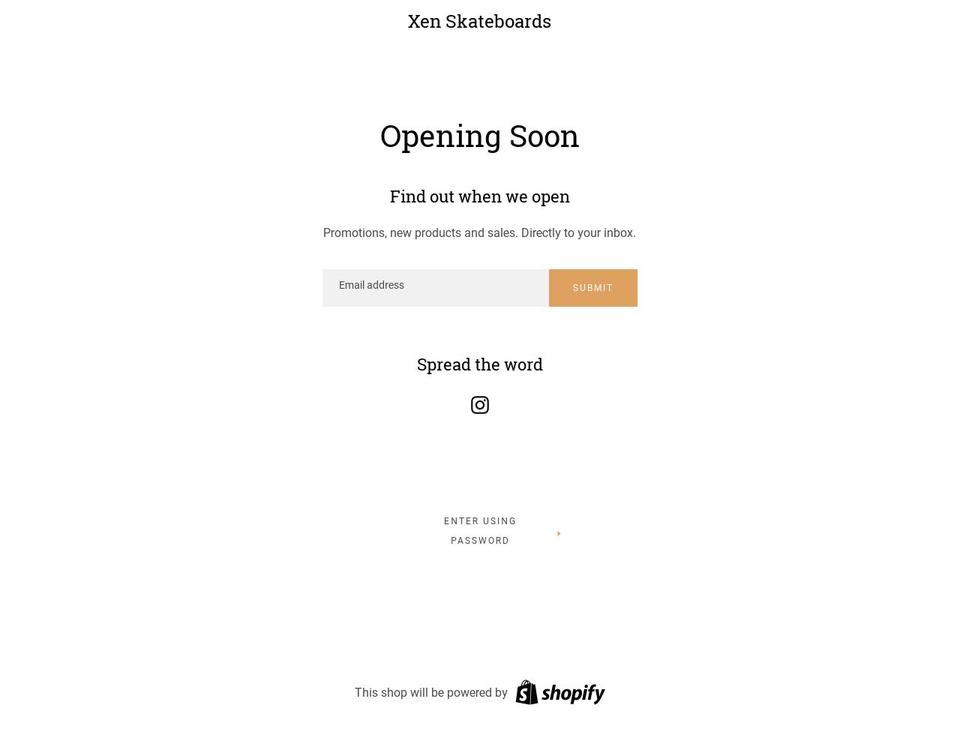 xenskateboards.com — Shopify storefront screenshot