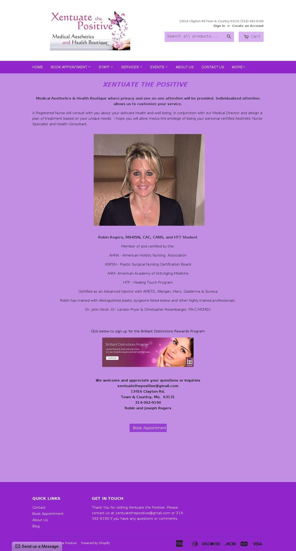 xentuatethepositive.com shopify website screenshot