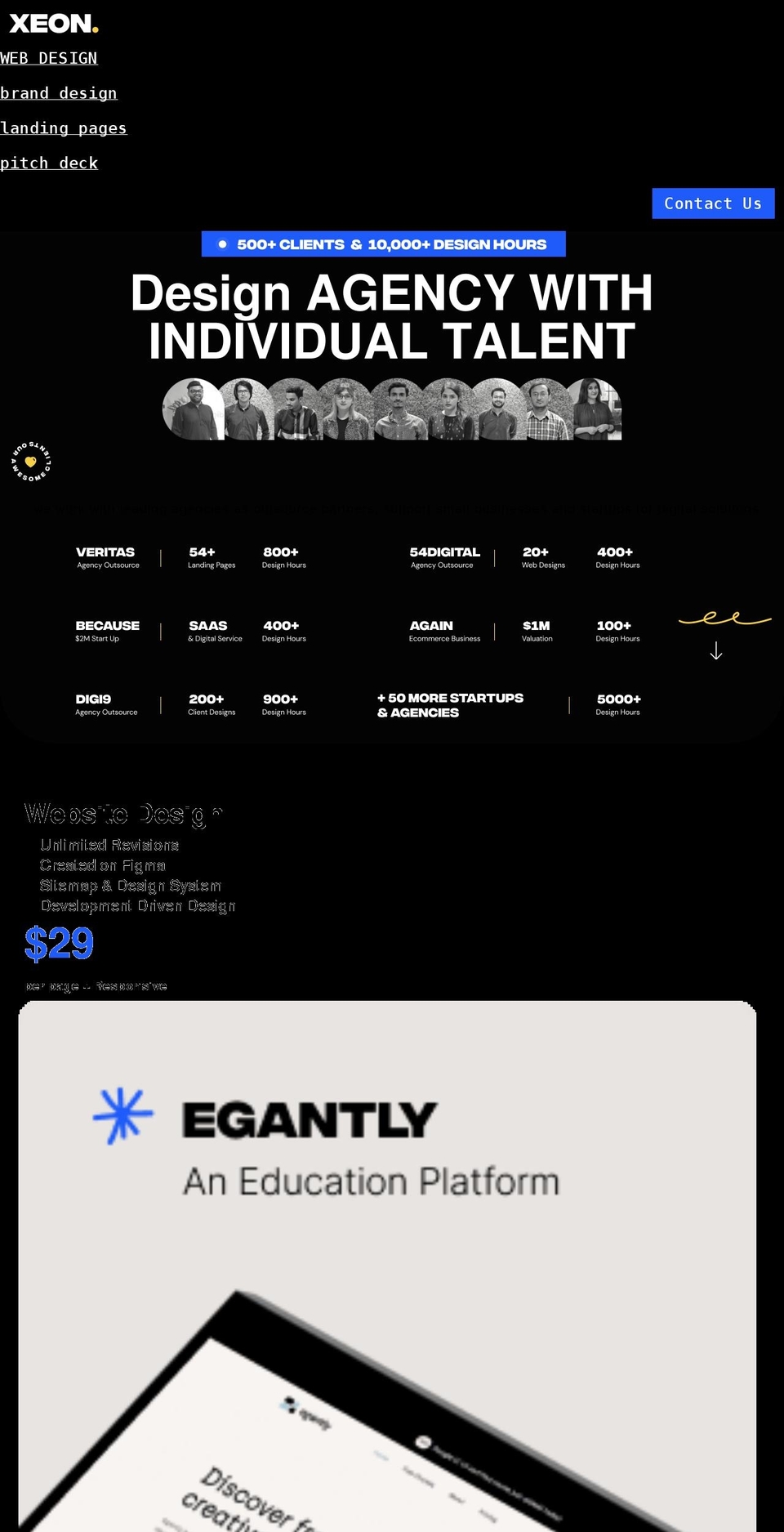 xeon.agency shopify website screenshot