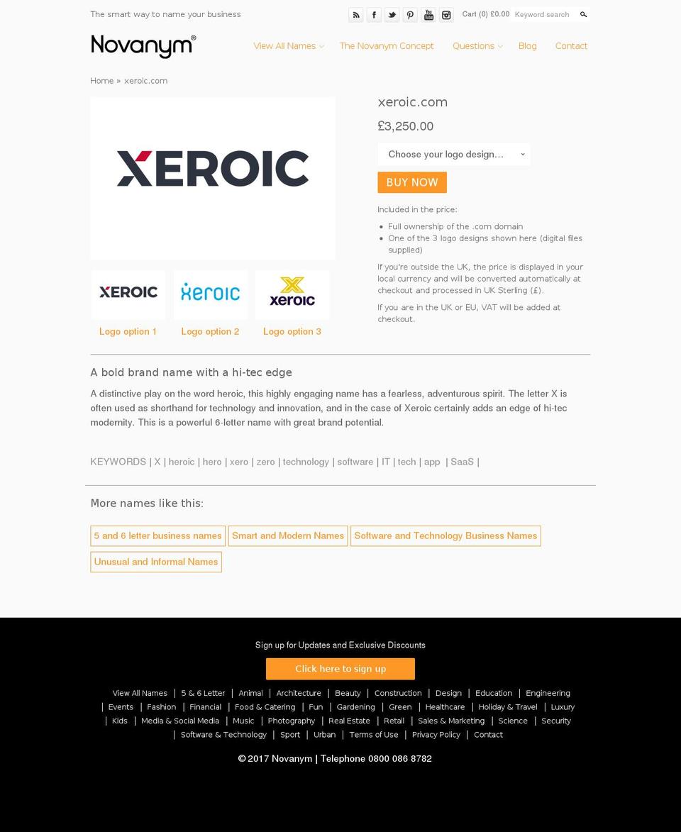 xeroic.com shopify website screenshot