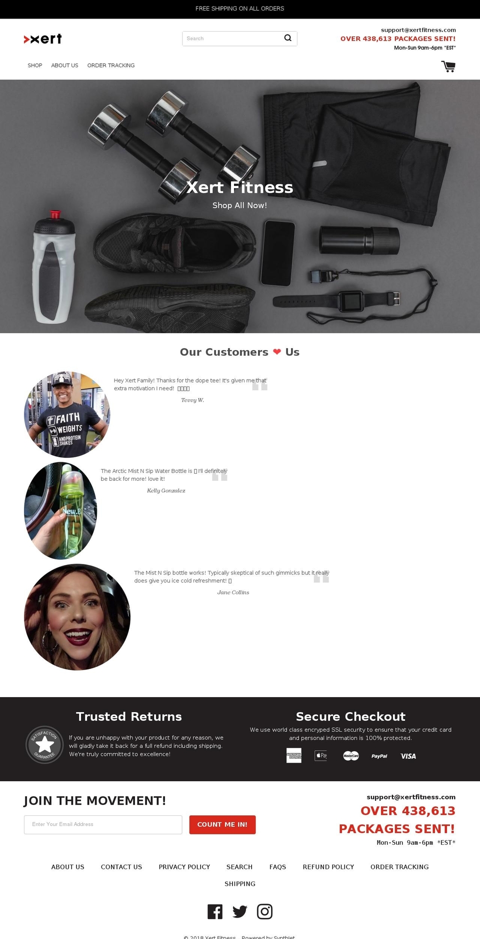 xertfitness.com — Shopify storefront screenshot