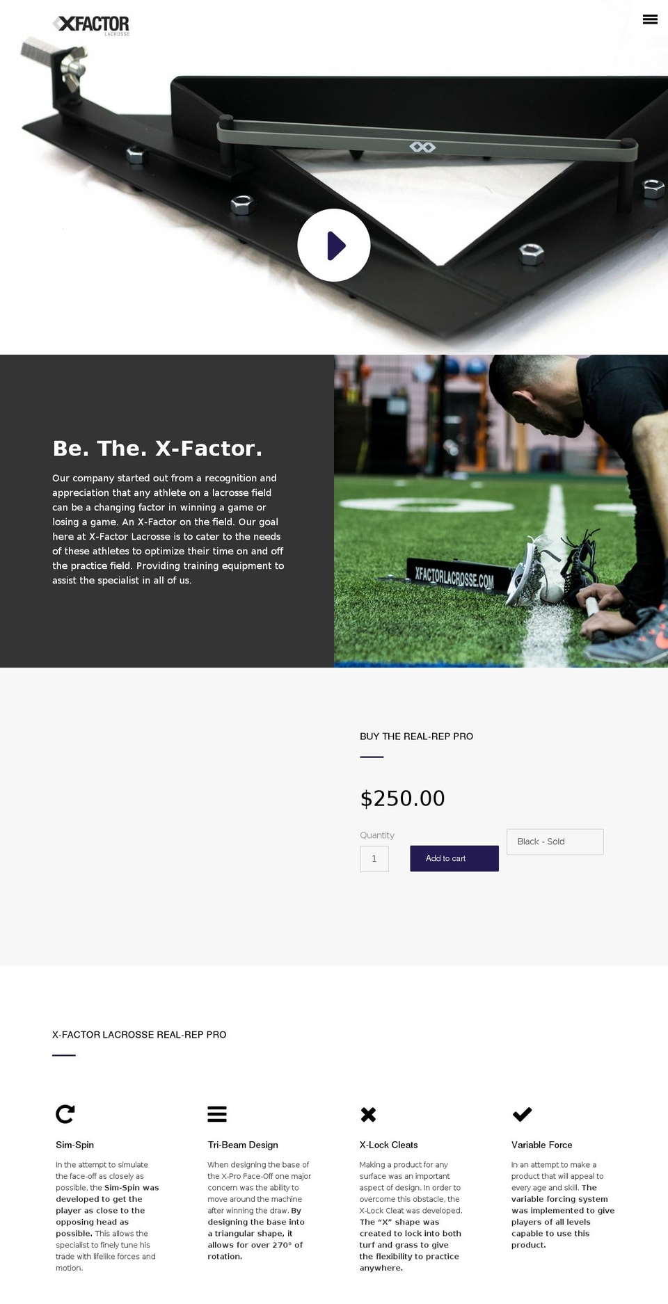 xfactorlacrosse.com shopify website screenshot