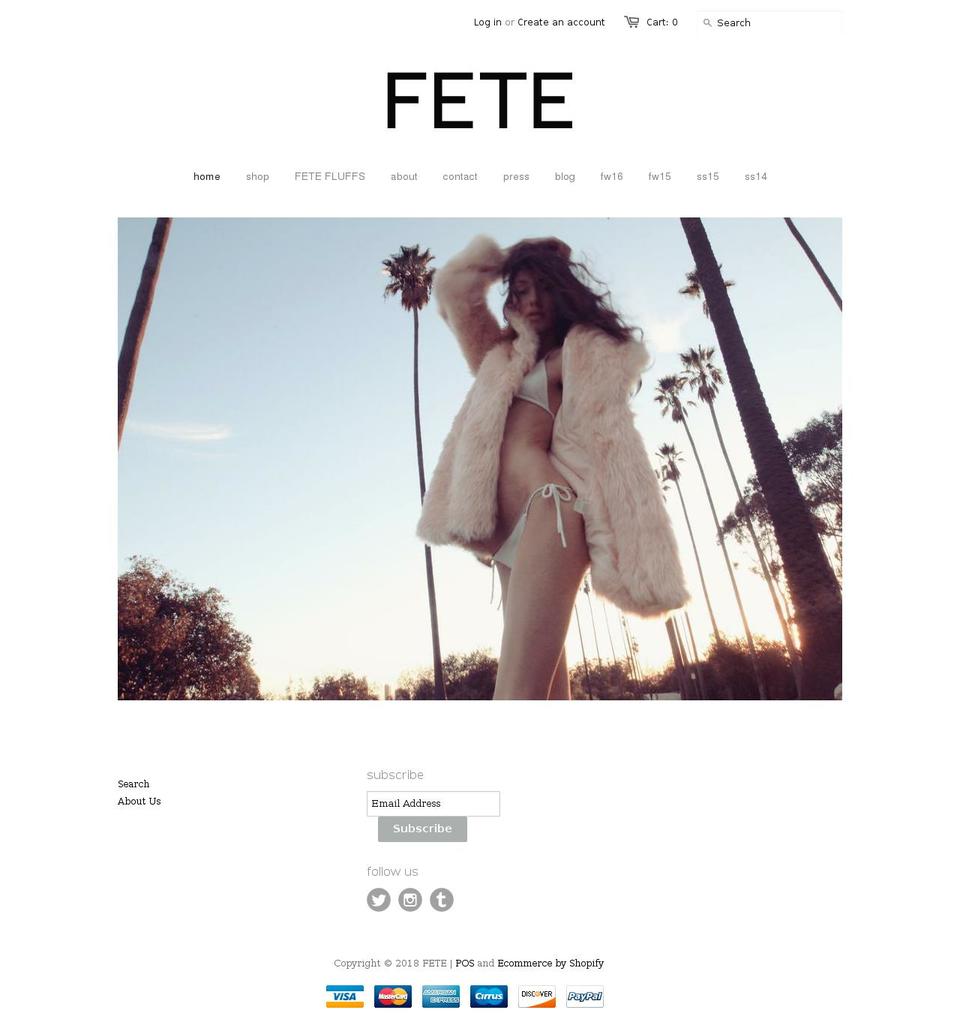 xfete.co shopify website screenshot