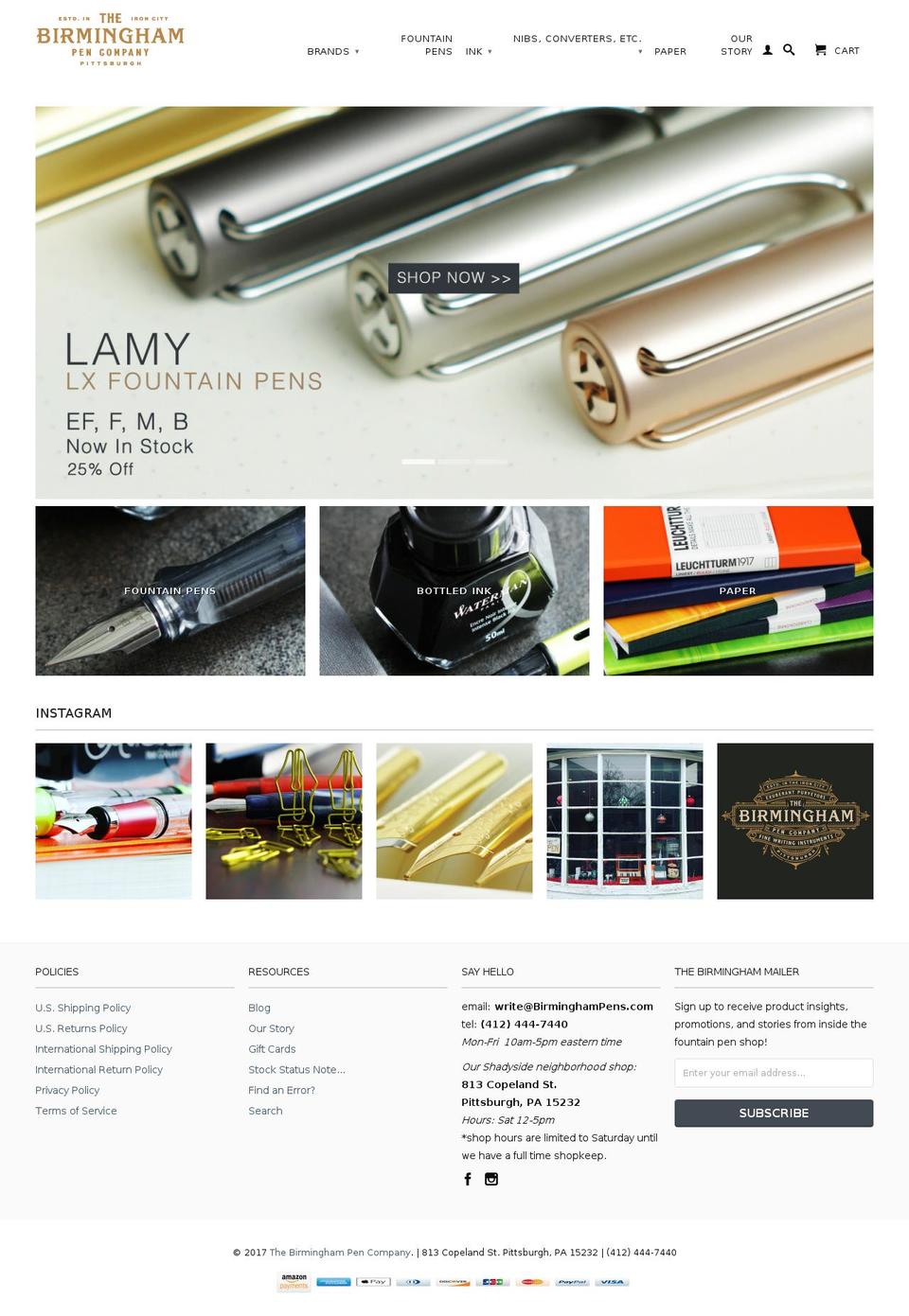 xfountainpen.com shopify website screenshot