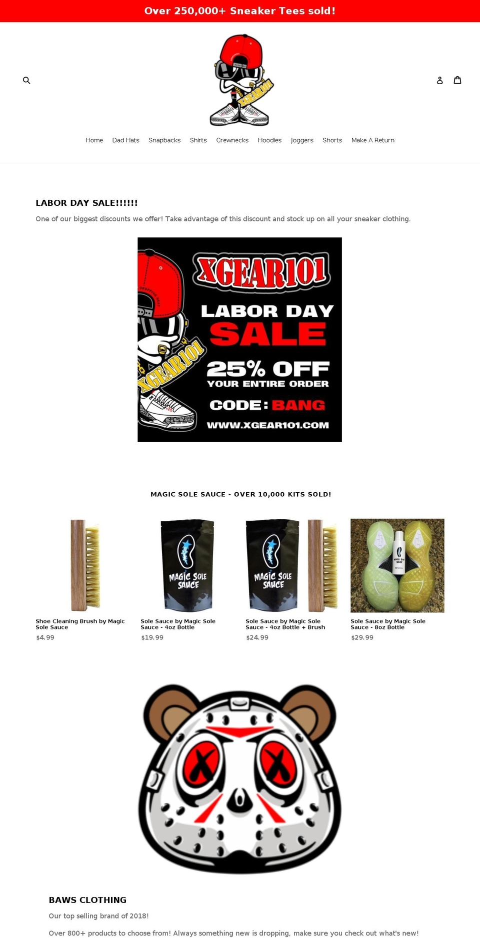 xgear101.org shopify website screenshot