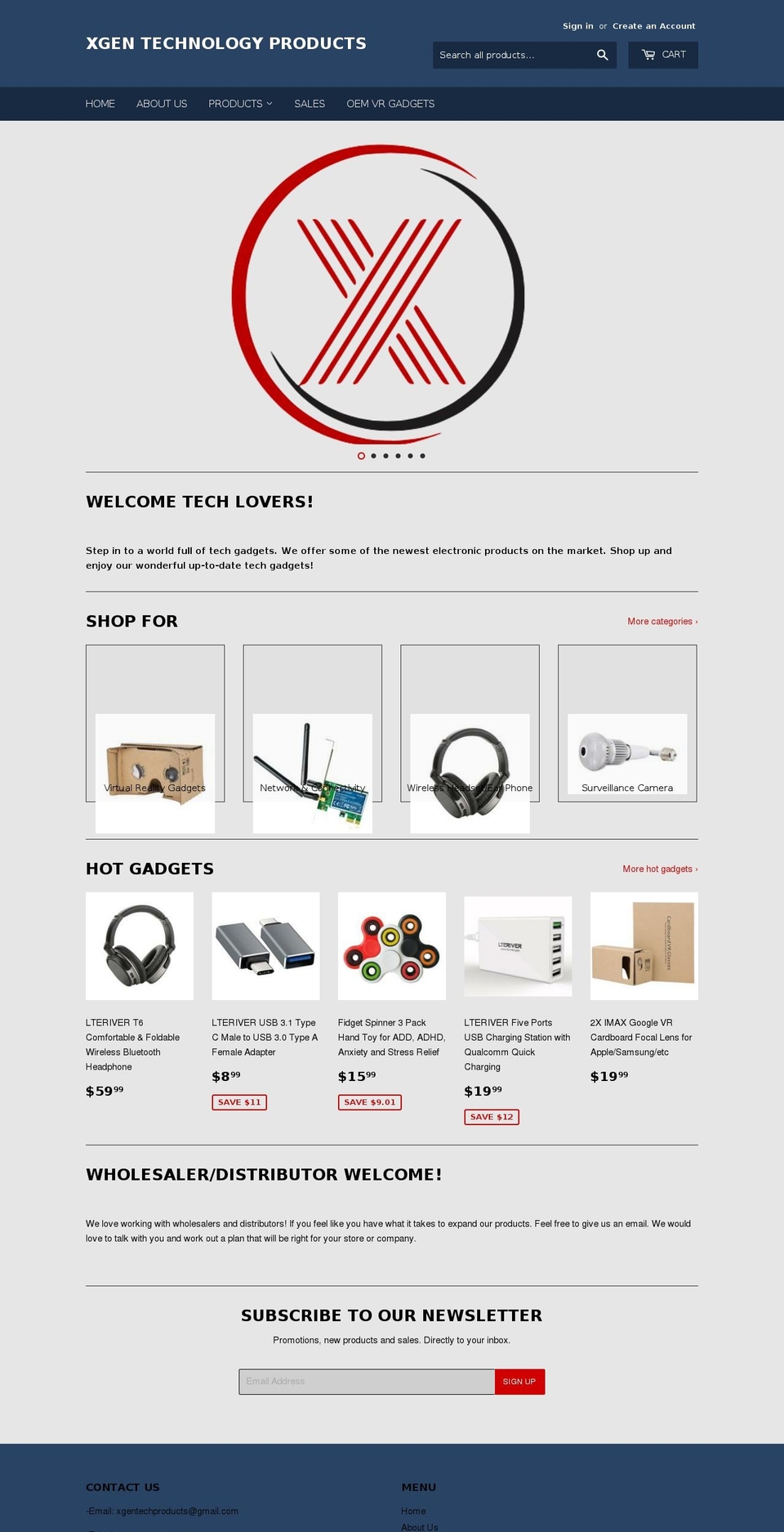 xgentechproducts.com — Shopify storefront screenshot